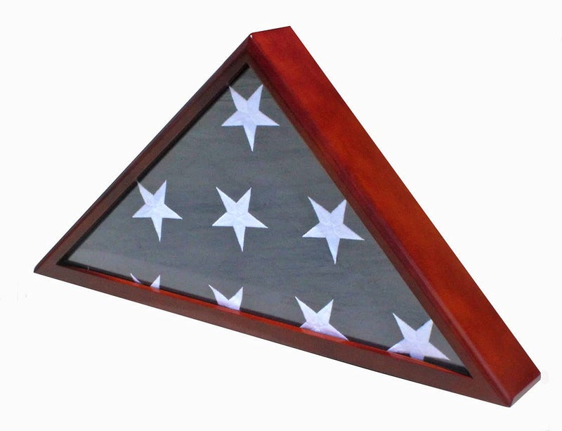 DisplayGifts Solid Wood Memorial Flag Case Frame Display Case for 5x9.5' Flag Folded. for Funeral or Burial Flag, FC60-MAH - Image 5